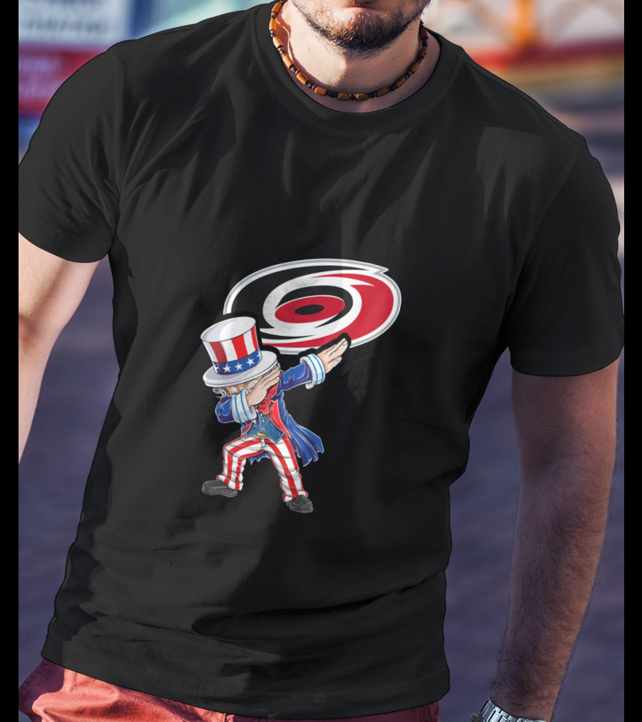 Uncle Sam Dabbing Carolina Hurricanes July 4Th Celebration T-Shirt