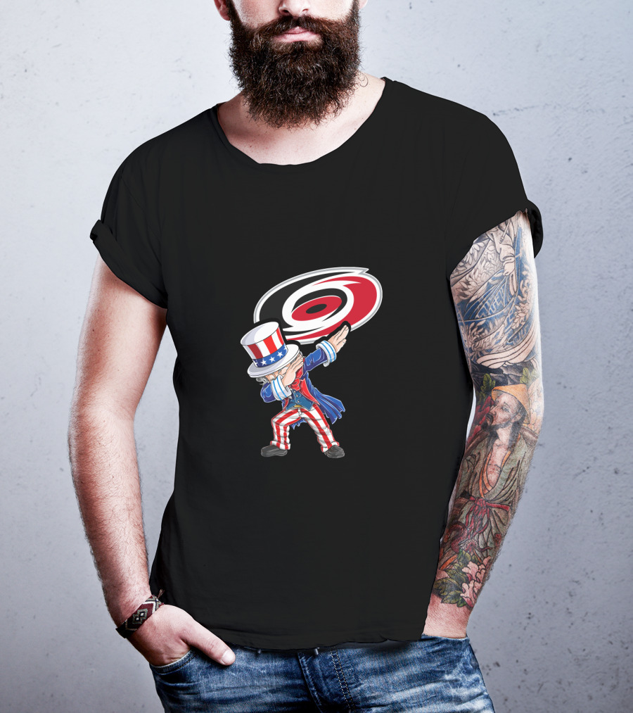 Uncle Sam Dabbing Carolina Hurricanes July 4Th Celebration T-Shirt