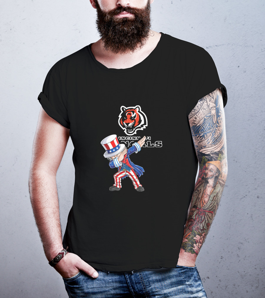 Uncle Sam Dabbing Cincinnati Bengals 4Th Of July Celebration T-Shirt