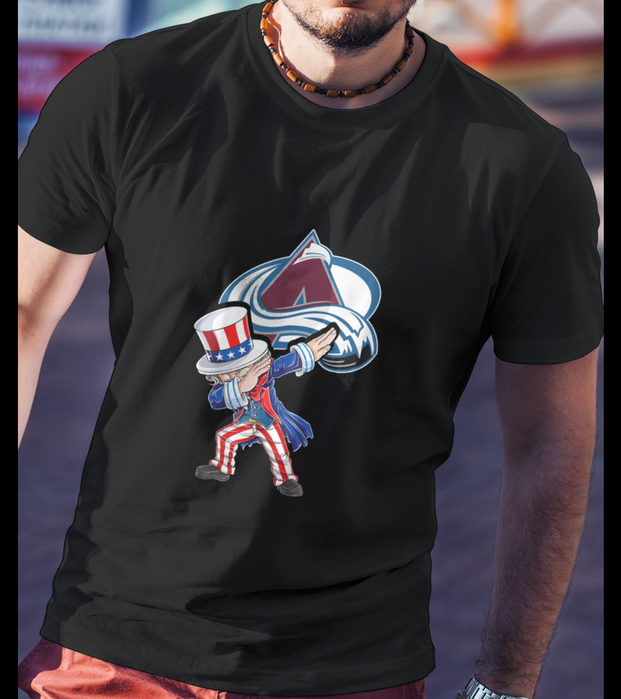 Uncle Sam Dabbing With Colorado Avalanche For 4Th Of July Celebrations T-Shirt