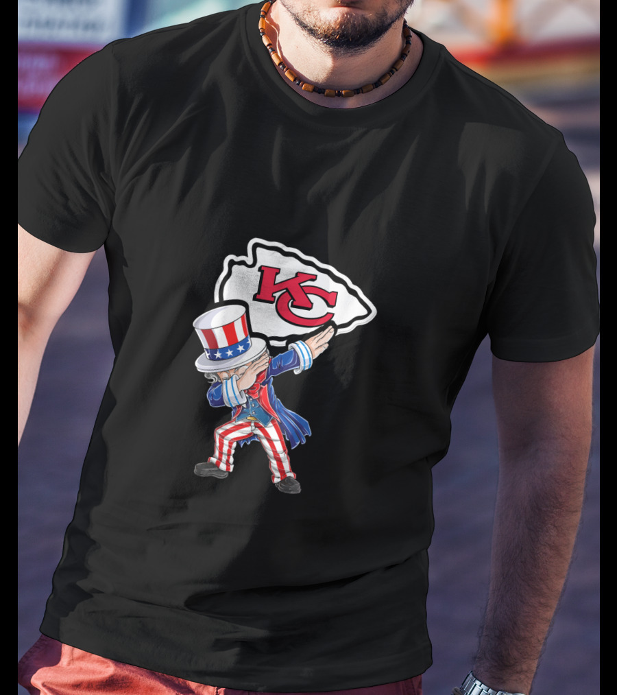 Uncle Sam Dabbing Kansas City Chiefs 4Th Of July T-Shirt