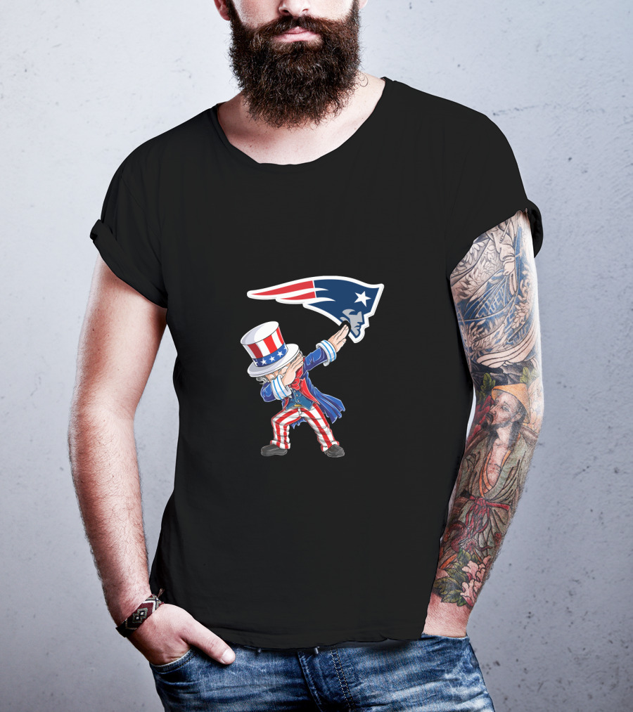 Uncle Sam Dabbing With New England Patriots For 4Th Of July T-Shirt