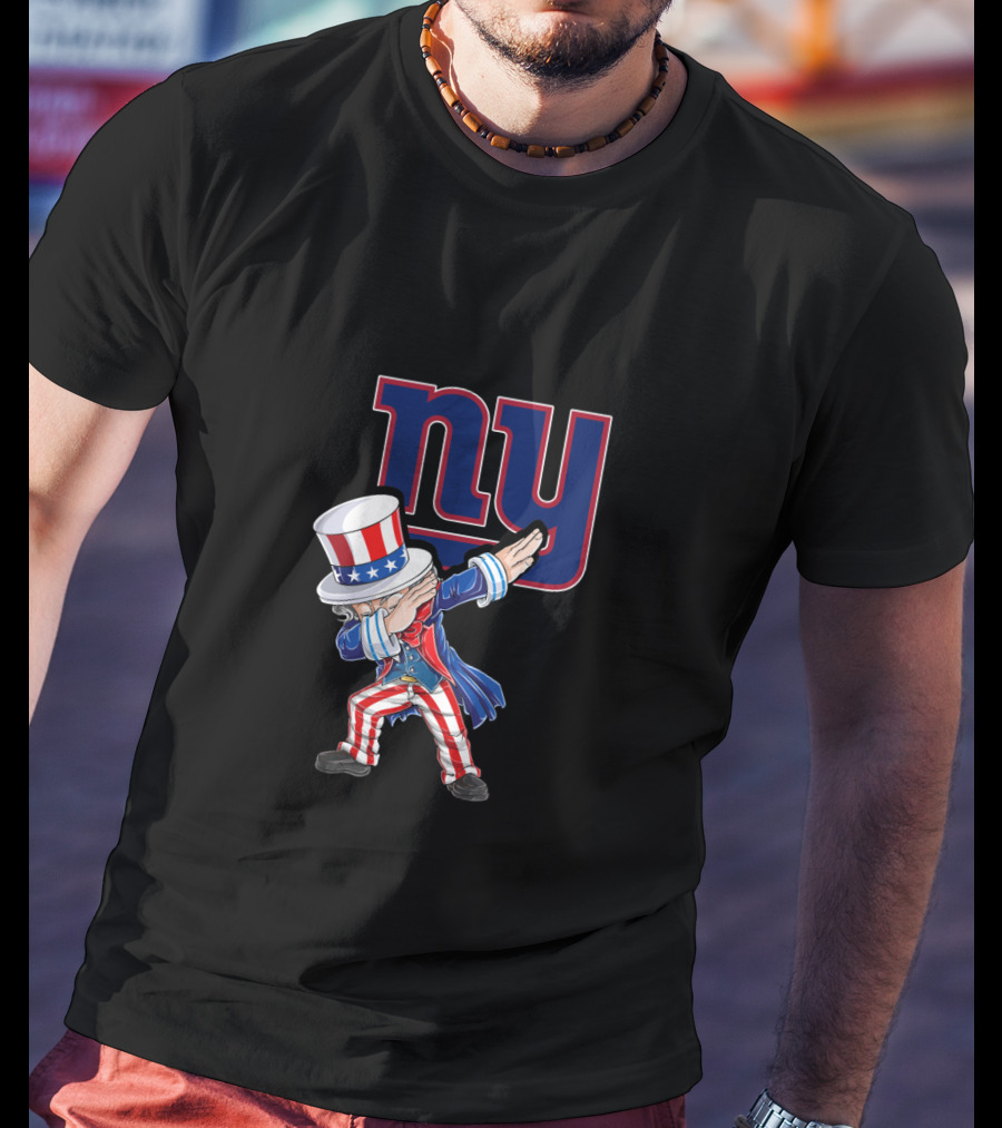 Uncle Sam Dabbing Ny Giants 4Th July Celebration T-Shirt
