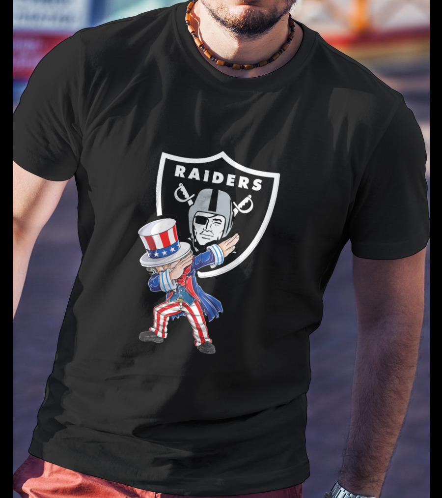Uncle Sam Dabbing Raiders Fourth Of July Celebration T-Shirt