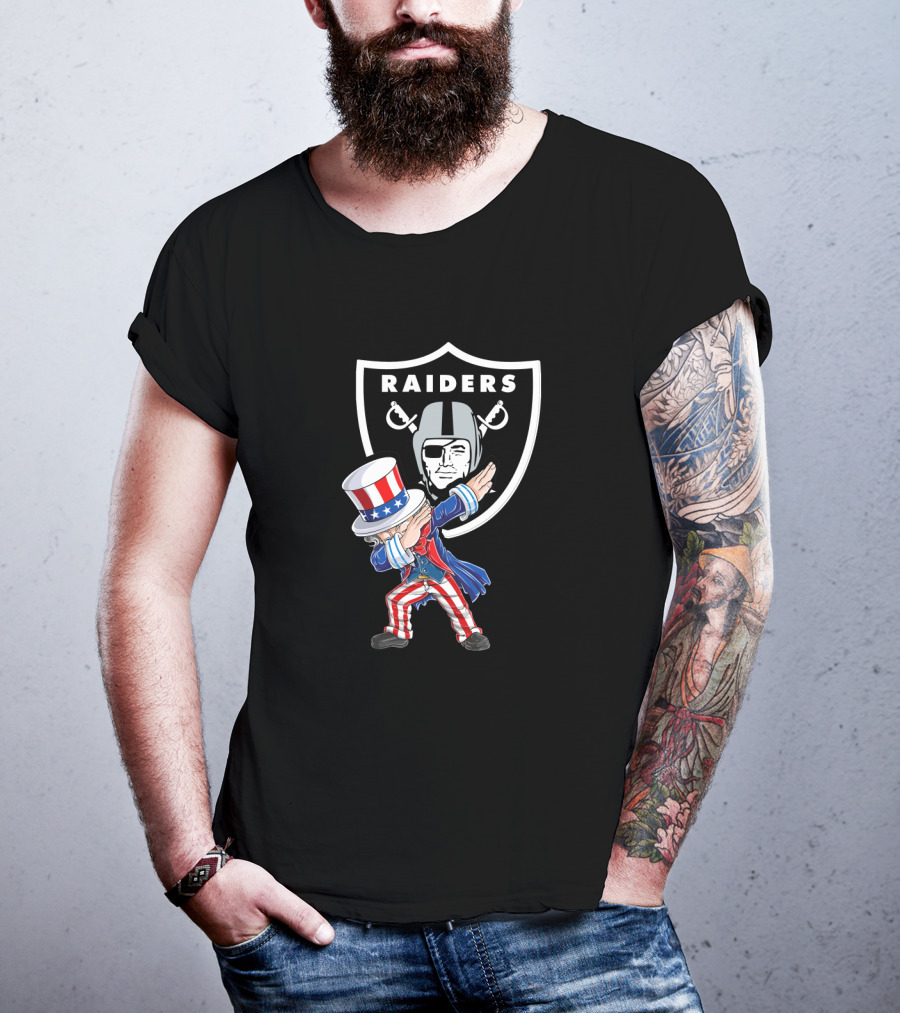 Uncle Sam Dabbing Raiders Fourth Of July Celebration T-Shirt