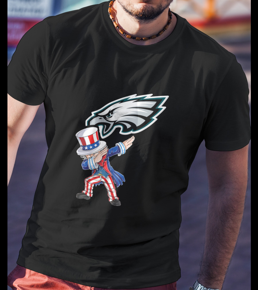 Philadelphia Eagles 4Th Of July Uncle Sam Dabbing T-Shirt