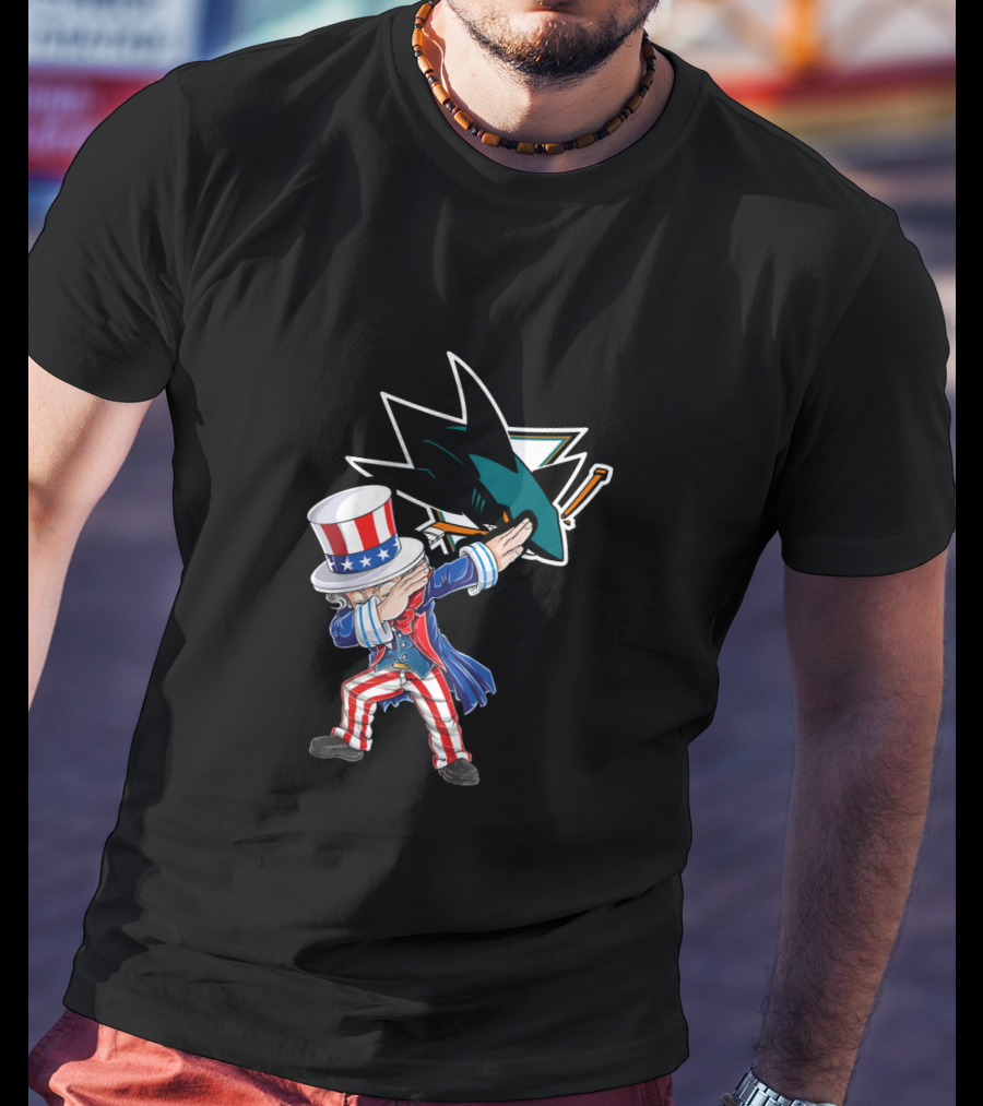 Uncle Sam Dabbing San Jose Sharks Fourth Of July T-Shirt