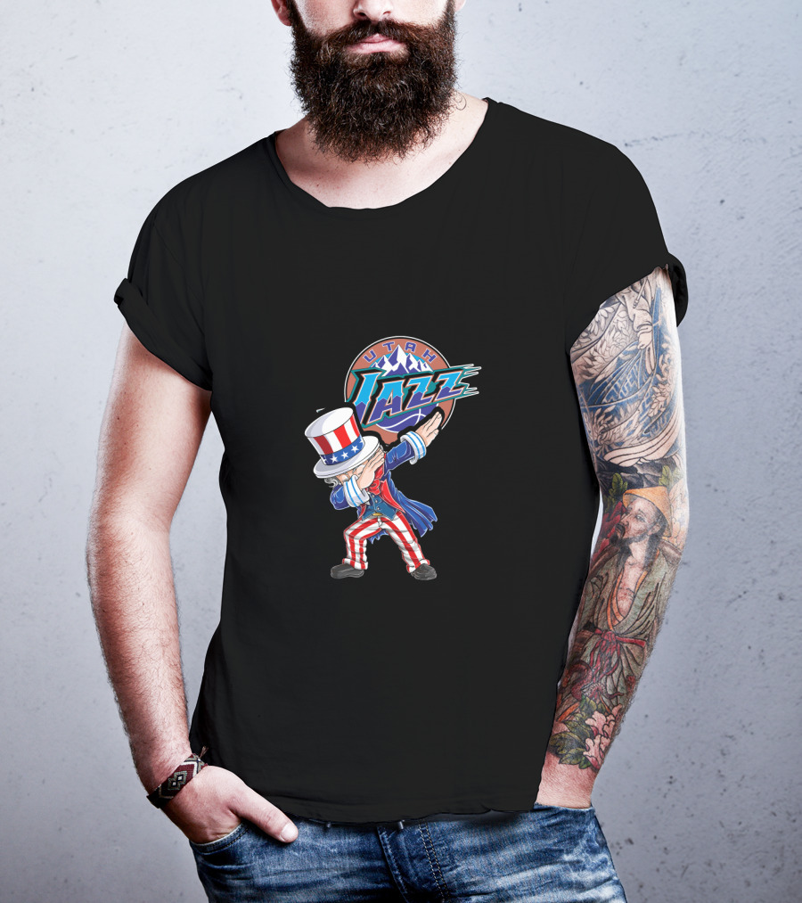 Uncle Sam Dabbing Utah Jazz 4Th Of July Celebration T-Shirt