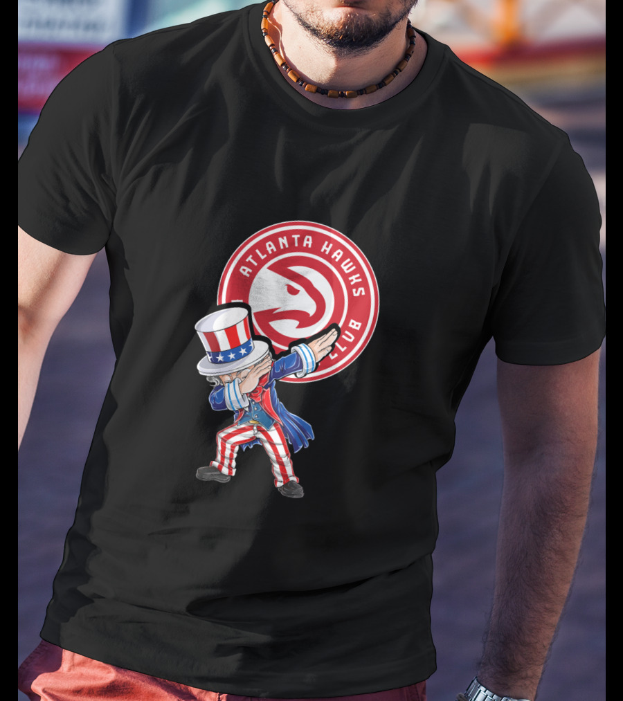 Atlanta Hawks Fans Patriotic Uncle Sam Dabbing 4Th July Celebration T-Shirt