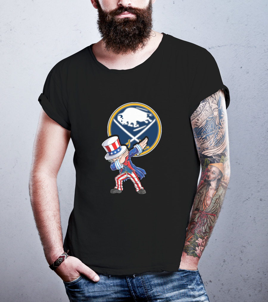 Uncle Sam Dabbing Buffalo Sabres Fans 4Th July Celebration T-Shirt