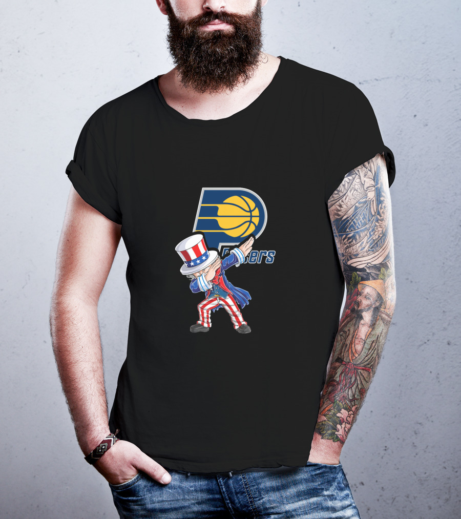 Uncle Sam Dabbing Indiana Pacers Logo 4Th Of July Fans T-Shirt