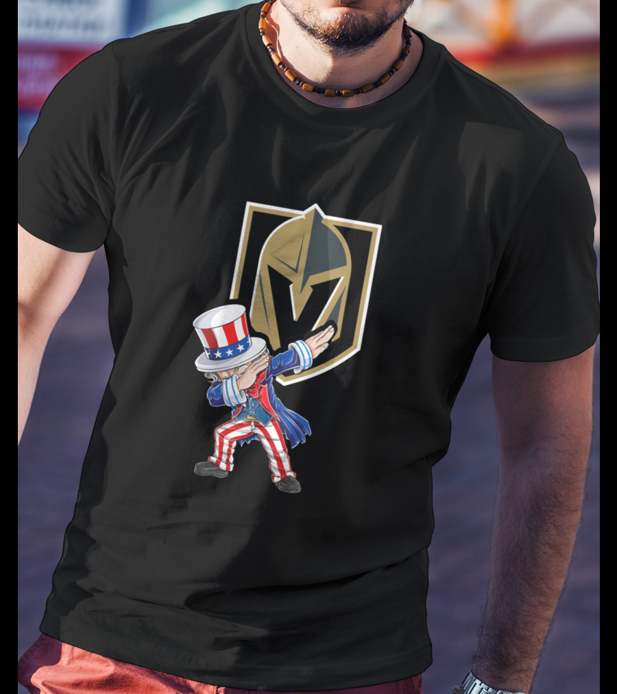 Uncle Sam Dabbing Vegas Golden Knights 4Th Of July Celebration T-Shirt