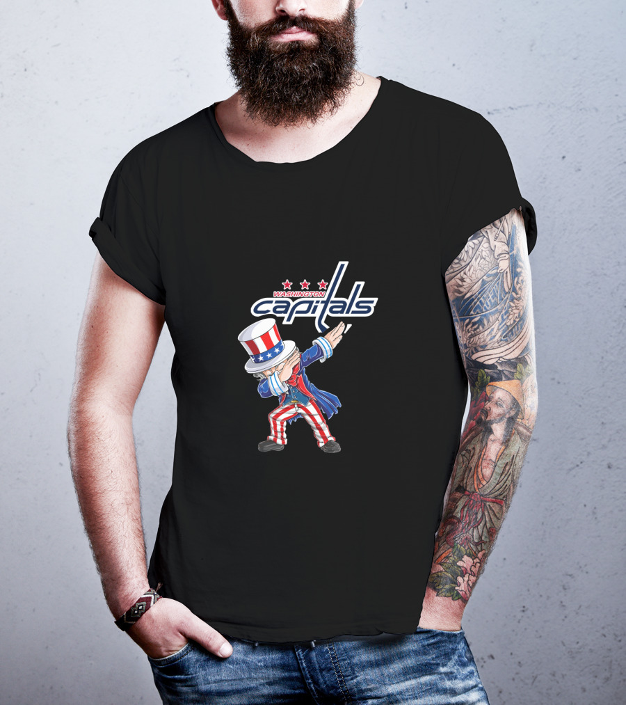 Uncle Sam Dabbing Washington Capitals 4Th July Celebration T-Shirt