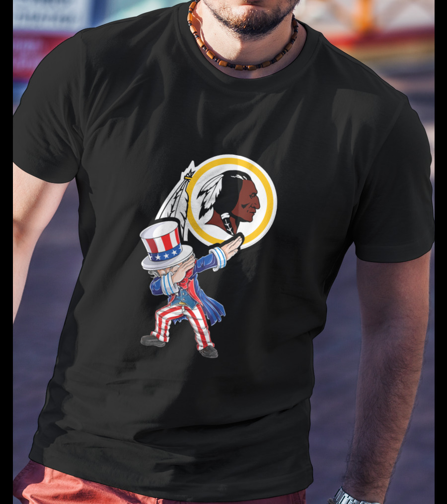 Uncle Sam Dabbing 4Th July Washington Redskins T-Shirt