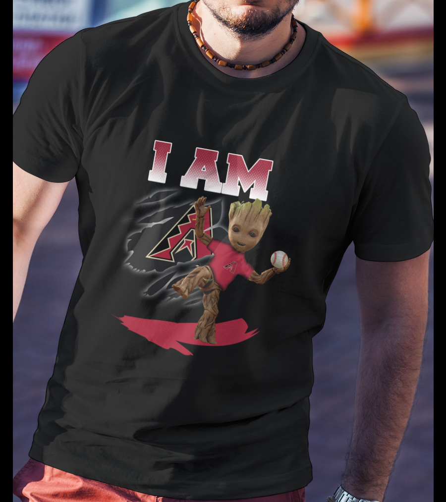 I Am Arizona Diamondbacks Groot Baseball Fan T-Shirt