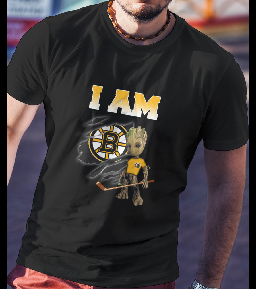 I Am Boston Bruins Groot Hockey Fan T-Shirt