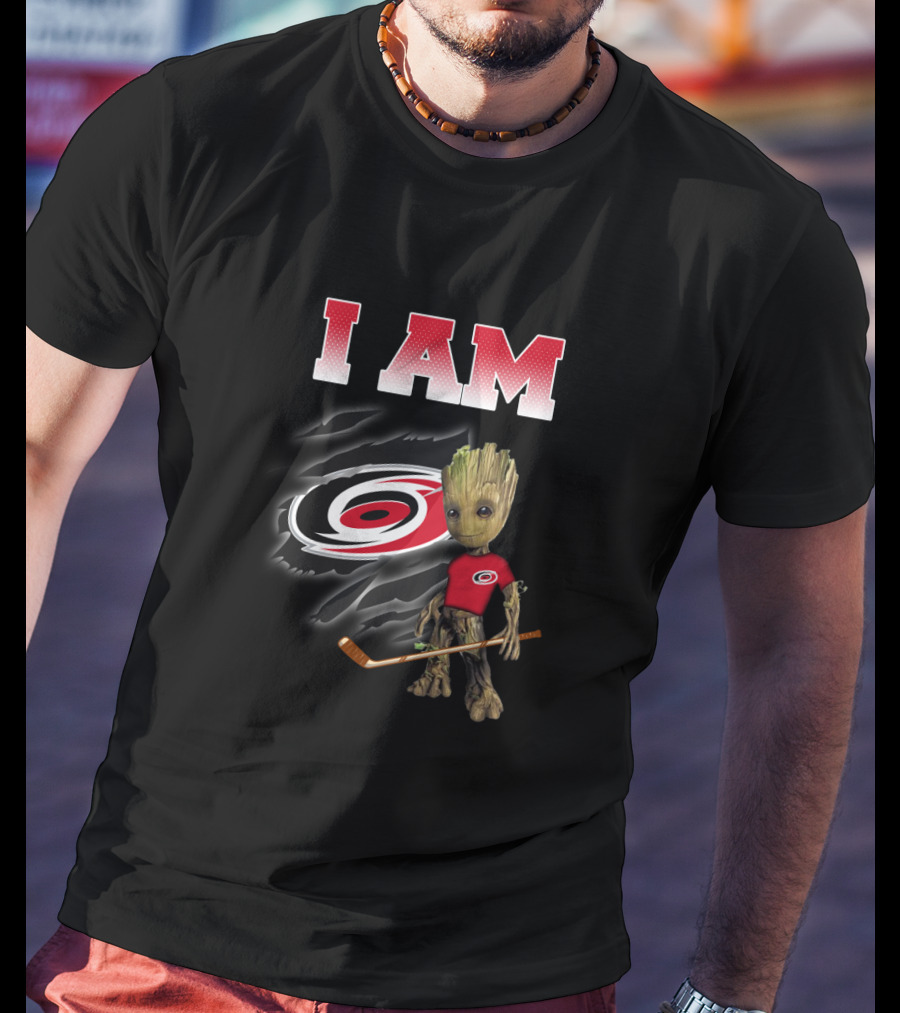 I Am Carolina-Hurricanes Groot Hockey Fan T-Shirt