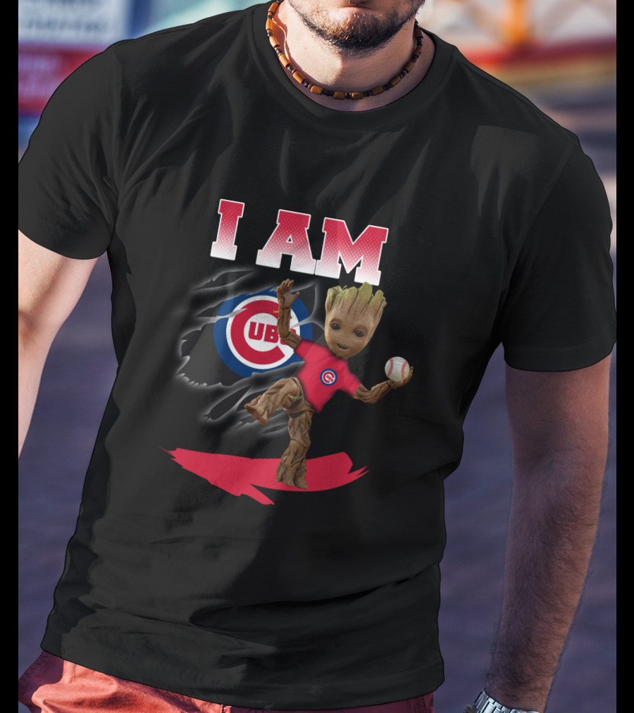 I Am Chicago Cubs Groot Baseball Fan T-Shirt