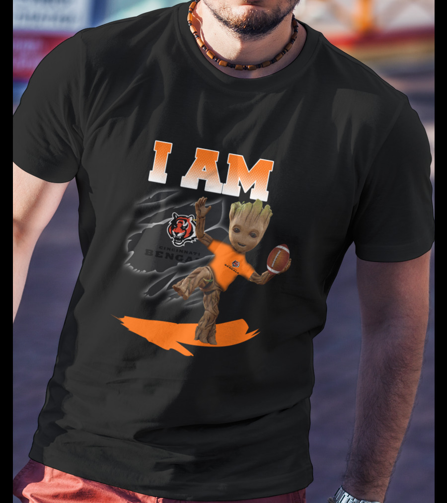 I Am Cincinnati Bengals Groot Football Fans T-Shirt