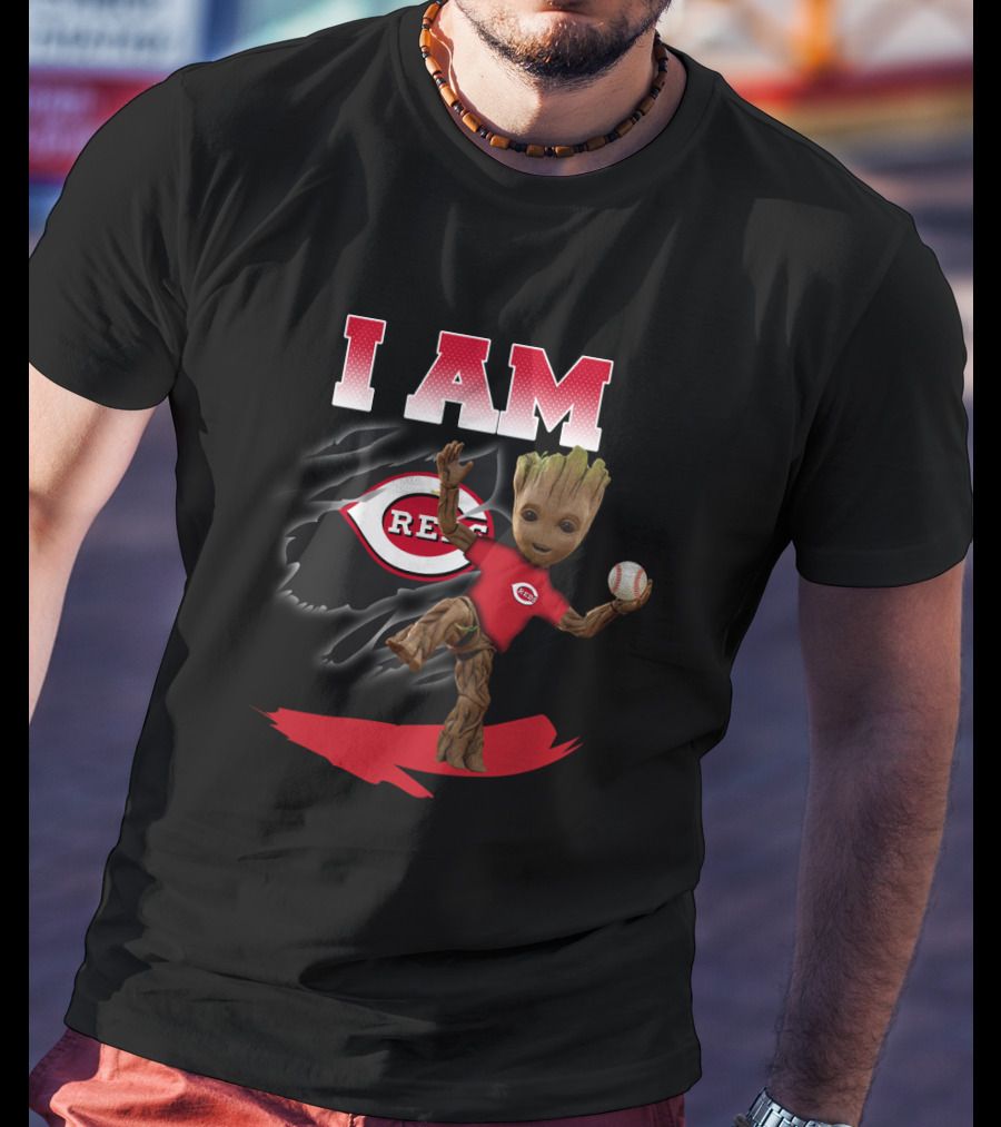 I Am Cincinnati Reds Groot Baseball Fan T-Shirt