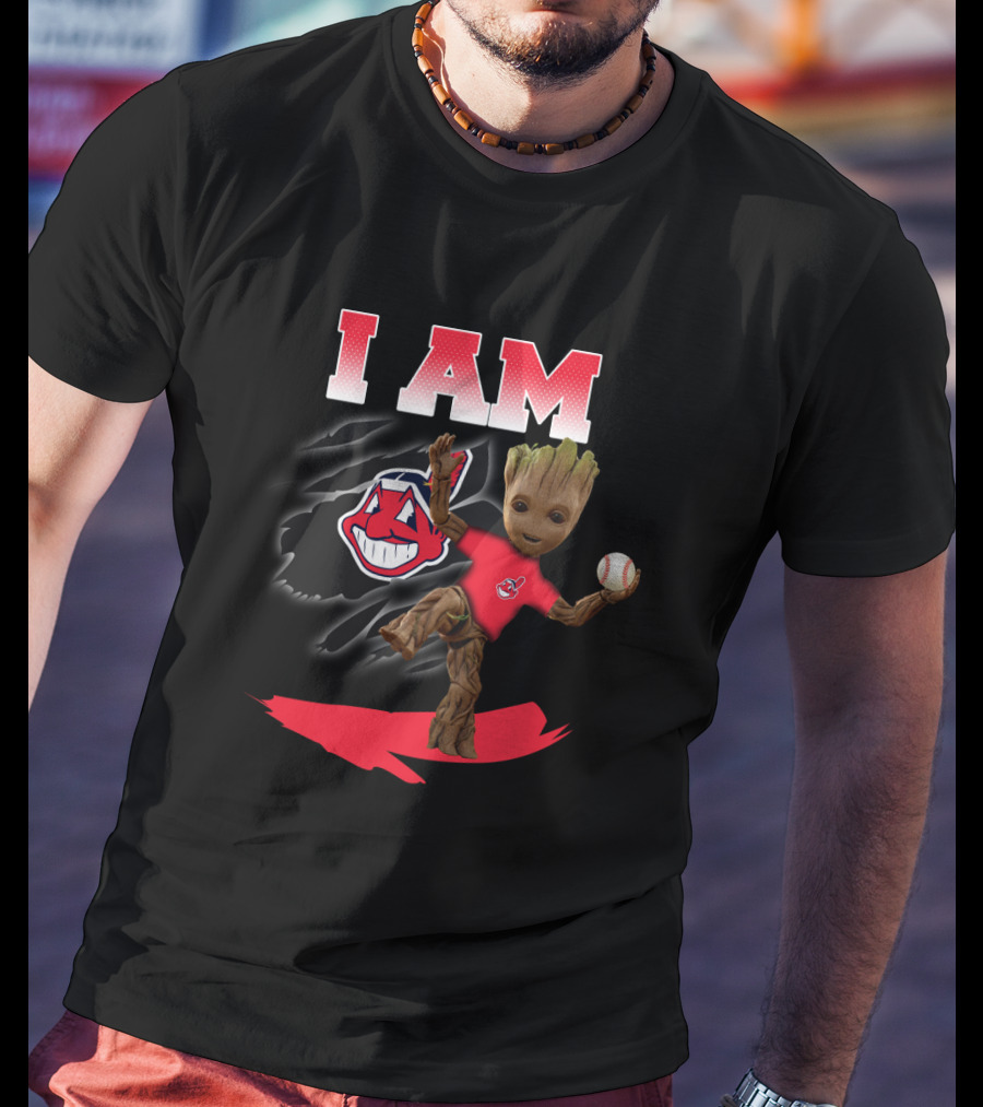 I Am Cleveland-Indians Groot Baseball Fan Enthusiast T-Shirt