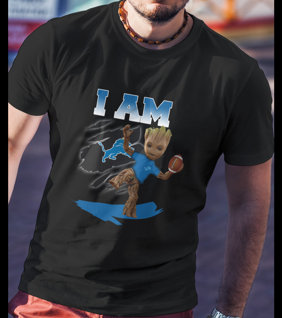 I Am Detroit Lions Groot Football Fan T-Shirt