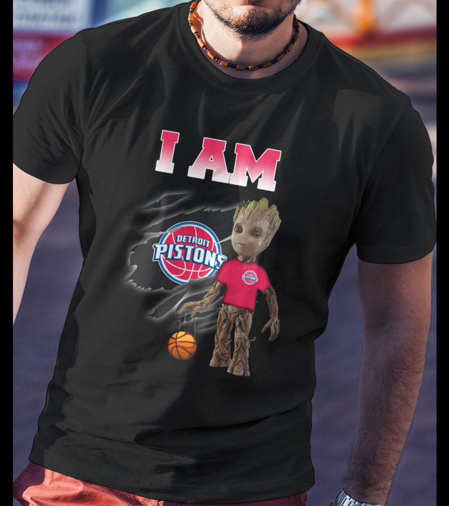I Am Detroit Pistons Groot Basketball Fans T-Shirt