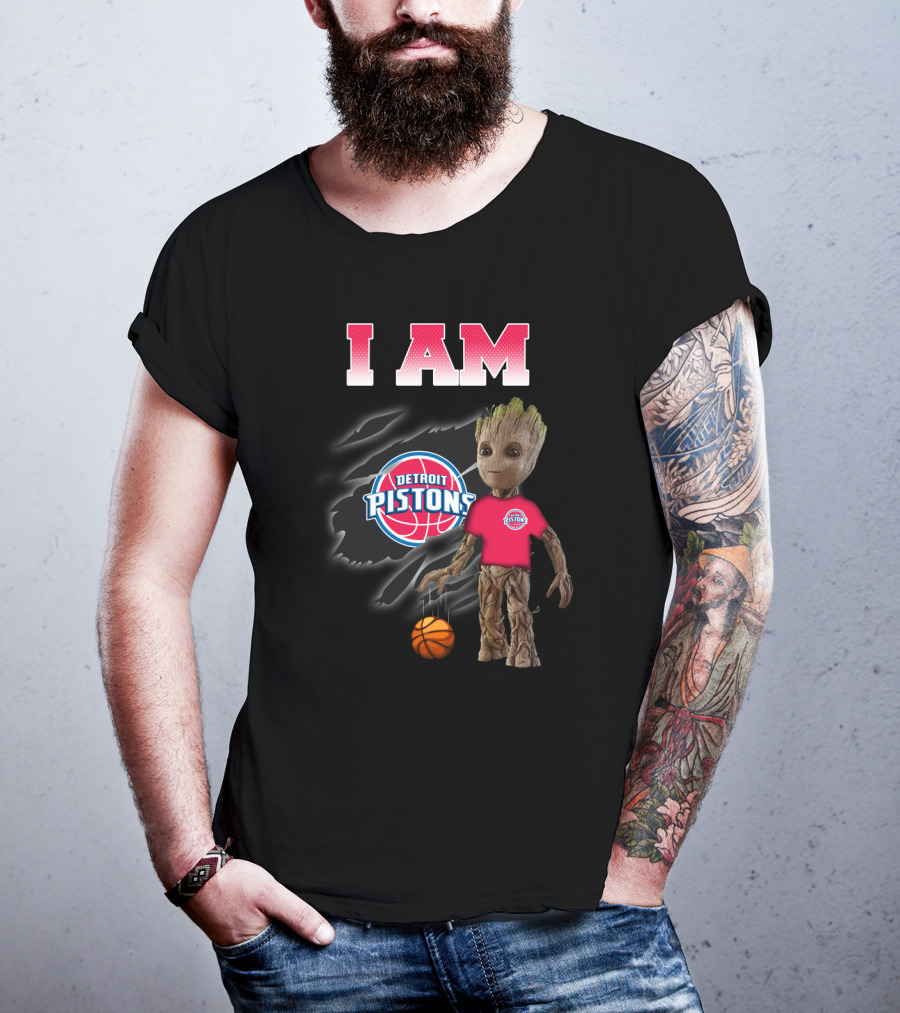 I Am Detroit Pistons Groot Basketball Fans T-Shirt