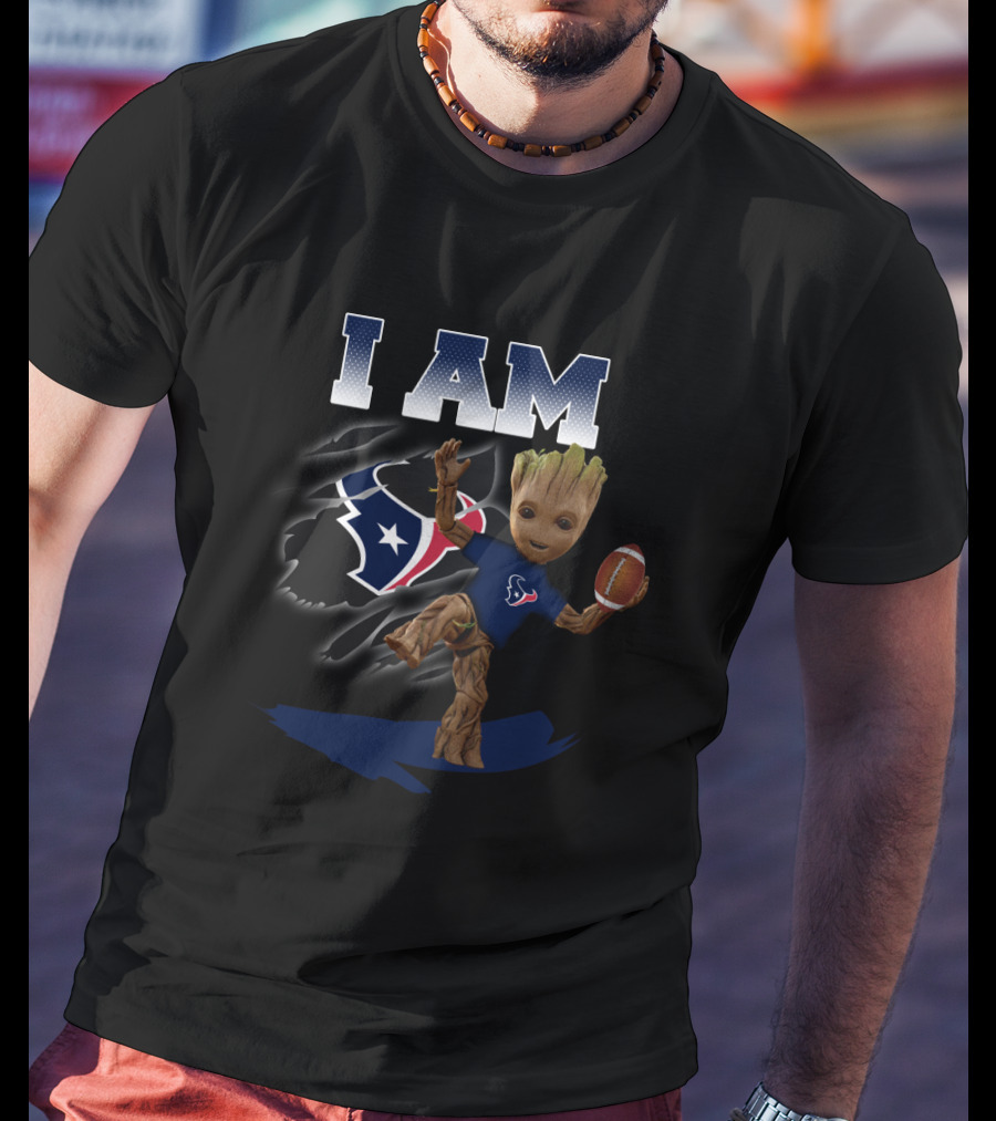 I Am Groot Houston Texans Football Fan T-Shirt