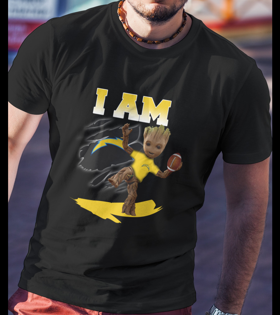 I Am Los Angeles Chargers Groot Football Fan T-Shirt