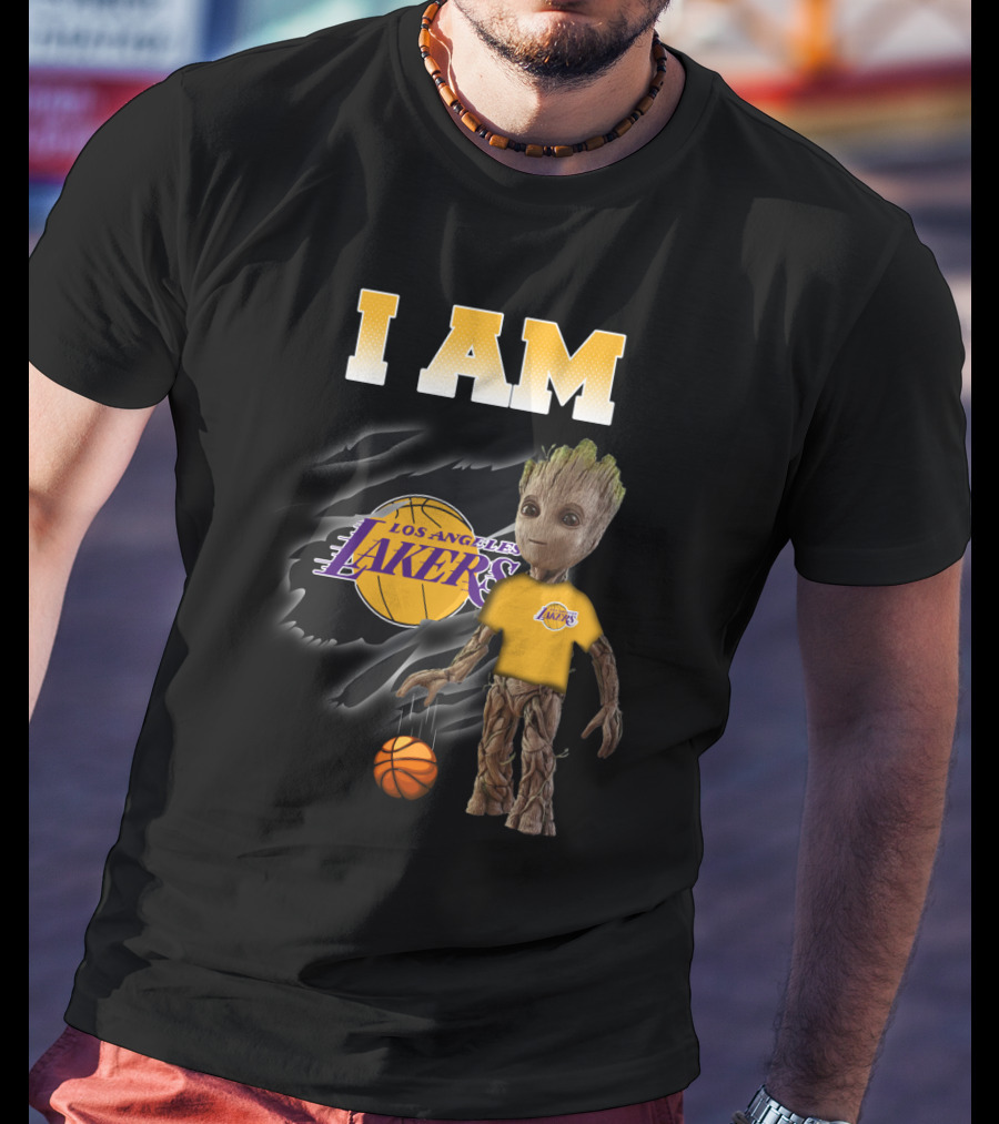 I Am Los Angeles Lakers Groot Basketball Fans T-Shirt