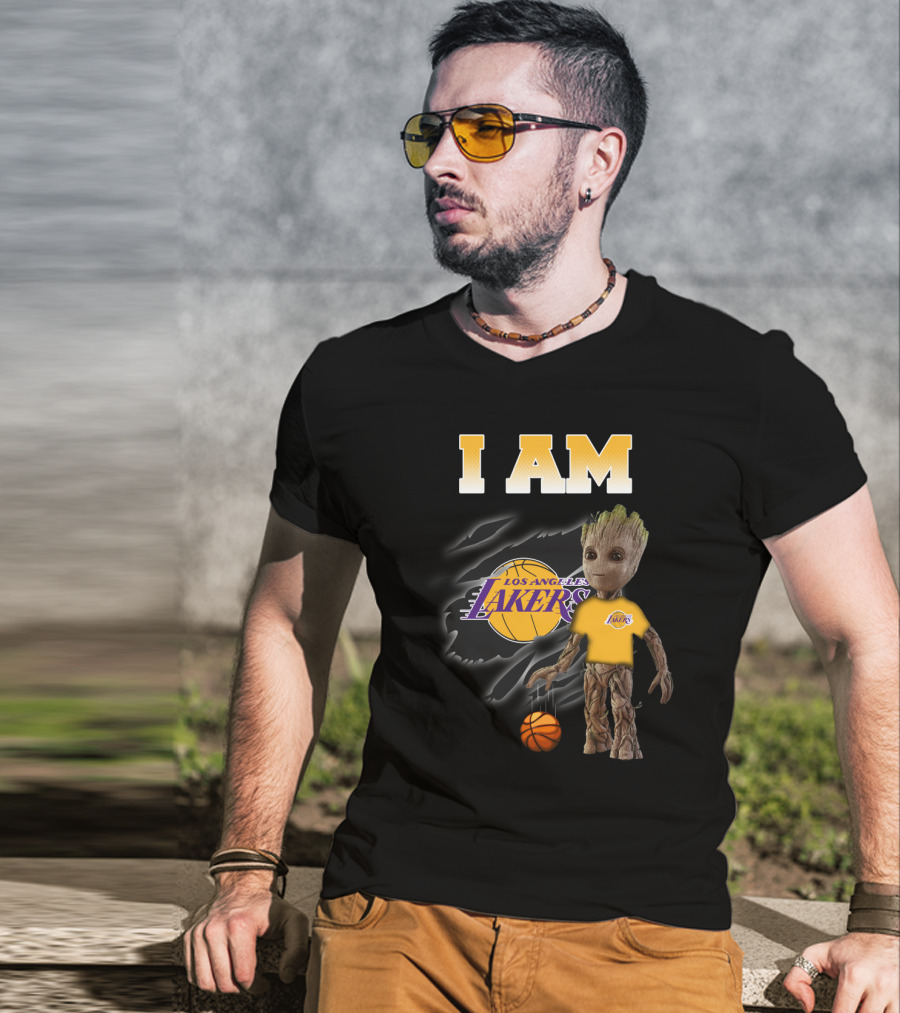 I Am Los Angeles Lakers Groot Basketball Fans T-Shirt