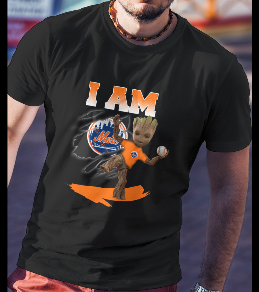 I Am Groot New York Mets Baseball Fan Mashup T-Shirt