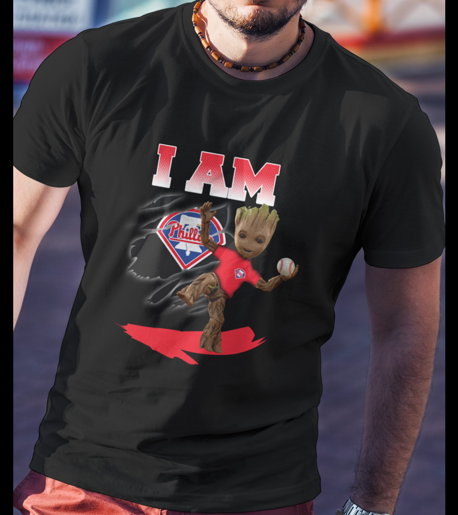 I Am Philadelphia Phillies Groot Baseball Fan T-Shirt