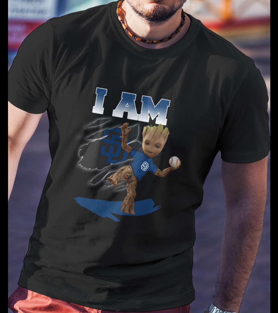 I Am San Diego Padres Groot Baseball Fan T-Shirt