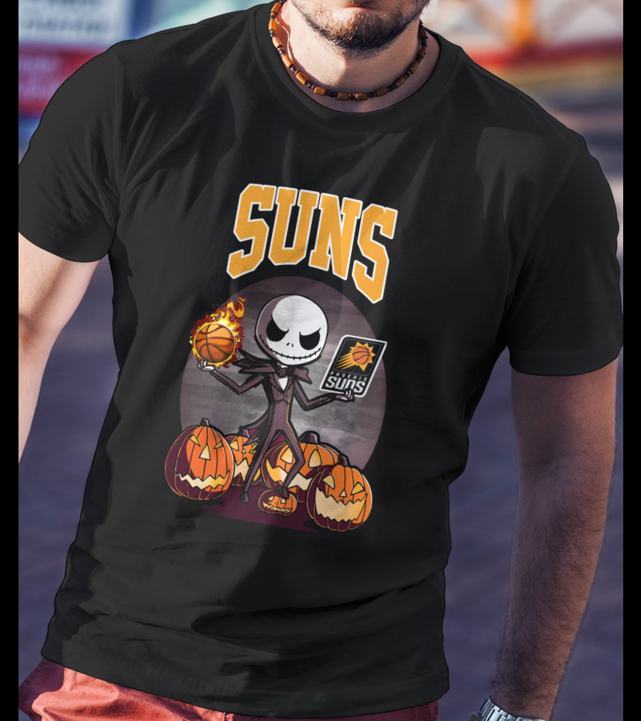 Jack Skellington Halloween Suns Basketball Phoenix Pumpkins T-Shirt