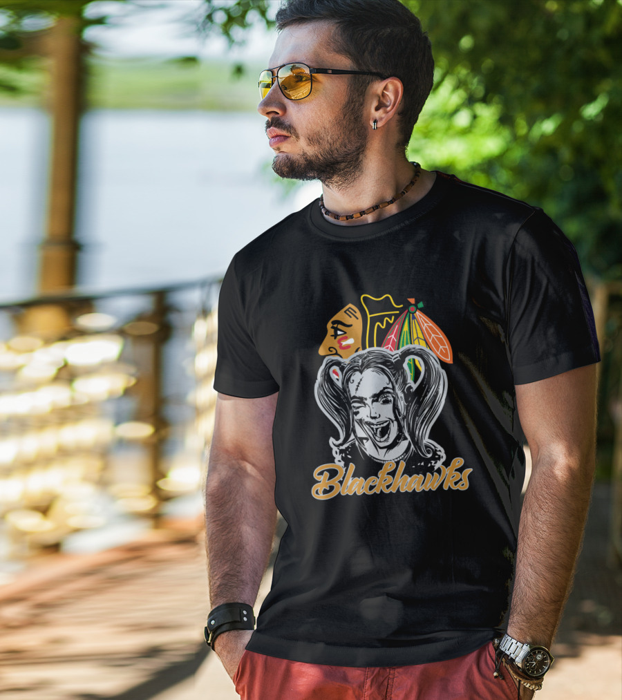 Harley Quinn Chicago Blackhawks Collaboration T-Shirt