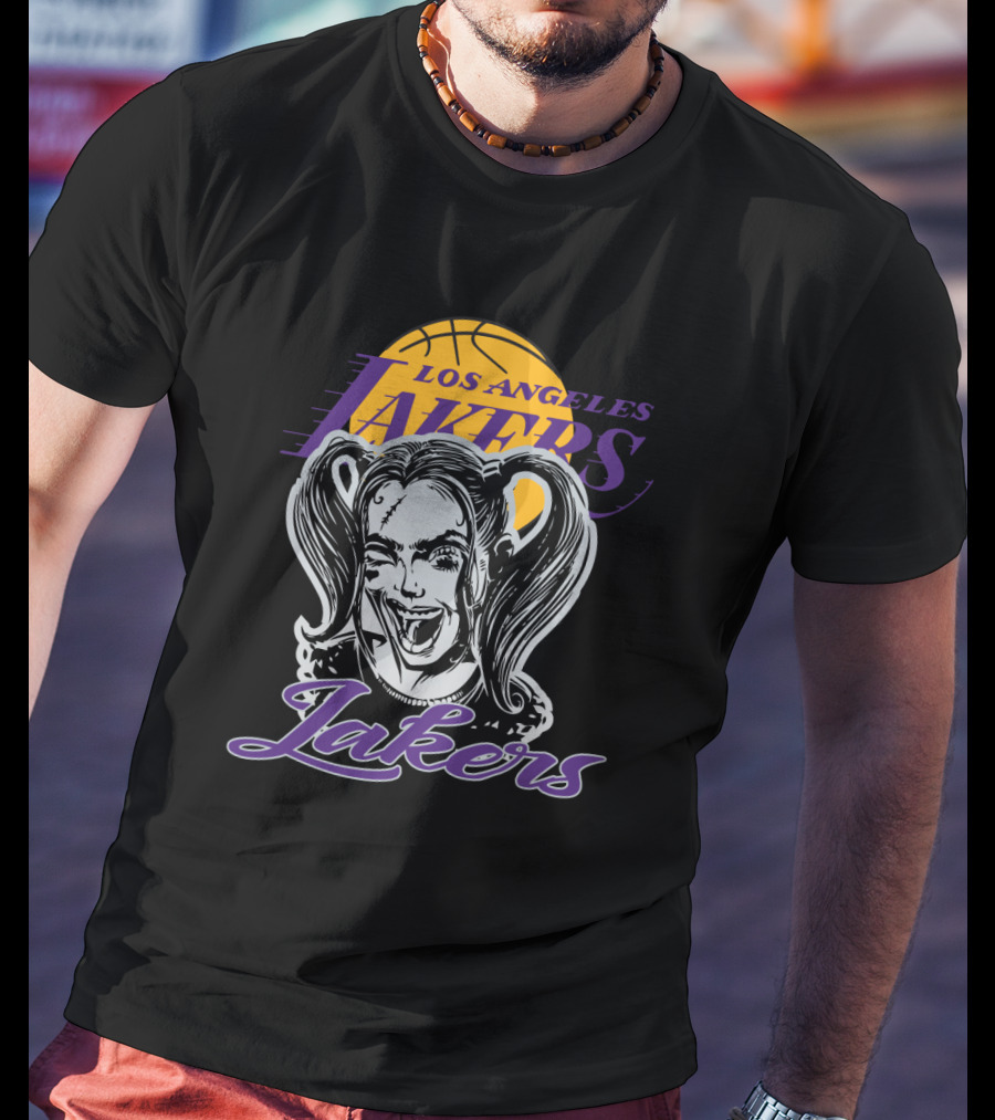 Harley Quinn Los Angeles Lakers Fan Art Collaboration T-Shirt