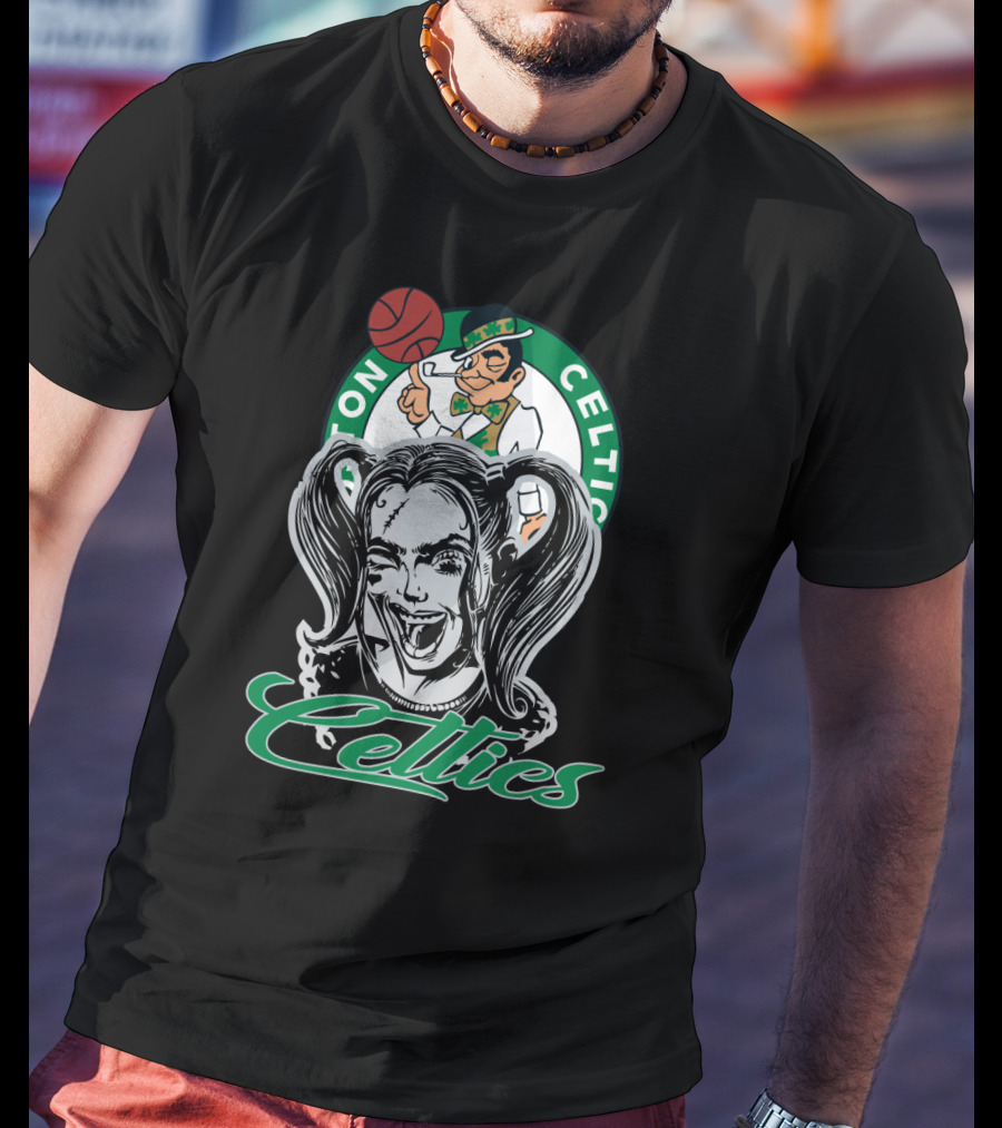 Harley Quinn Boston Celtics Fan Mashup T-Shirt