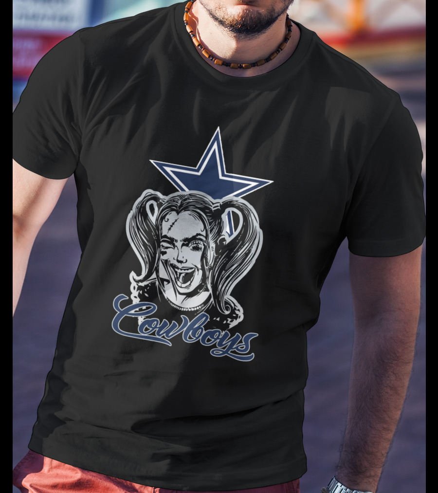 Harley Quinn Cowboys Fans Star T-Shirt