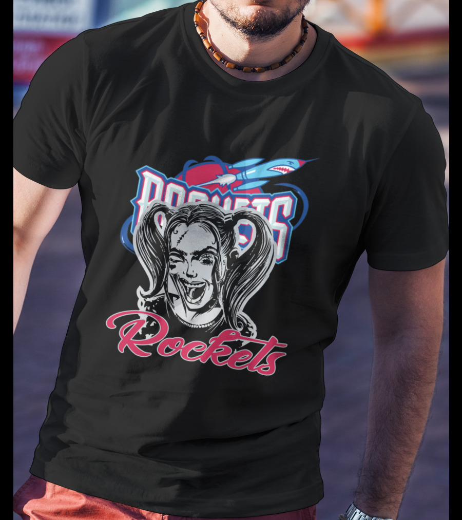 Harley Quinn Rockets Fan Logo Fusion T-Shirt