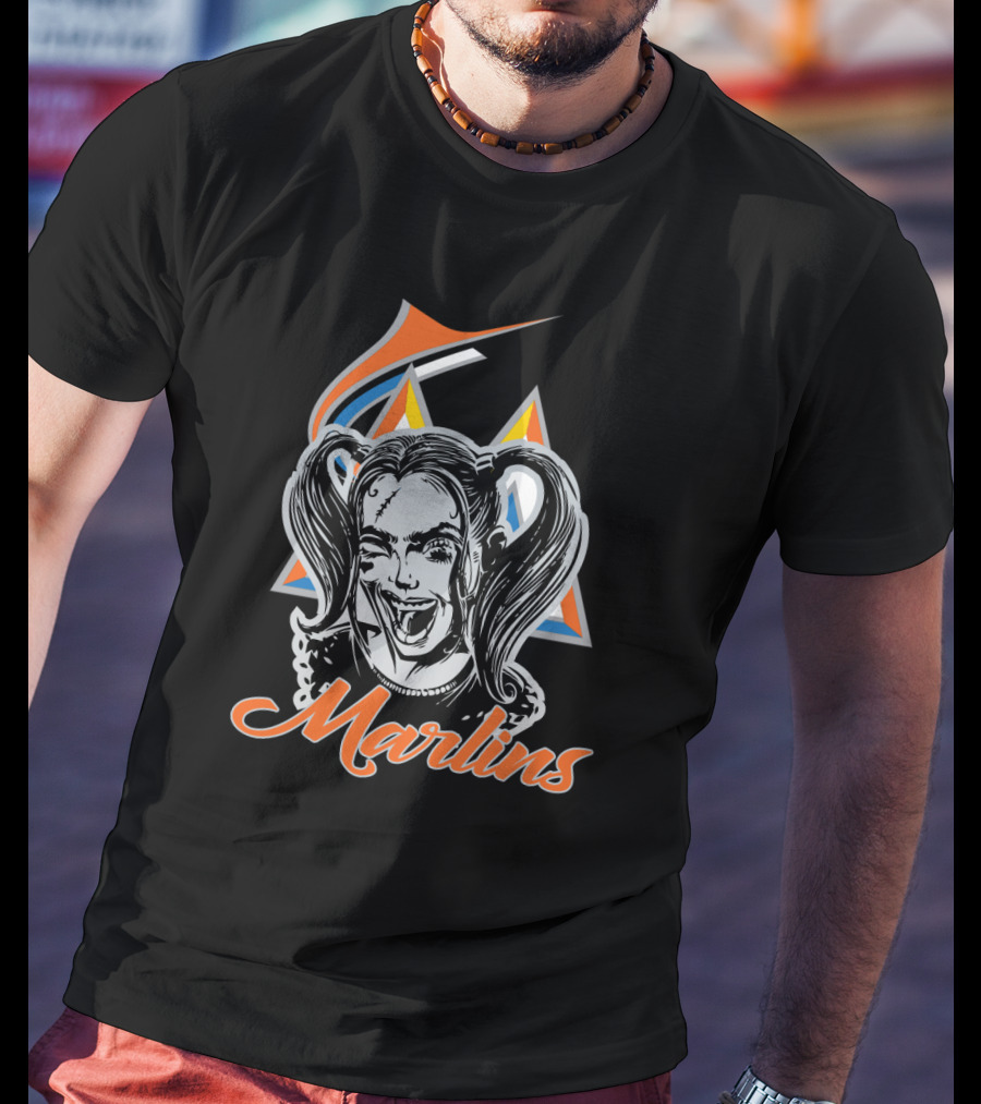 Marlins Harley Quinn Miami Baseball Fans T-Shirt