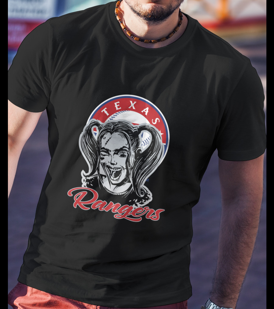 Texas Rangers Fans Harley Quinn Fusion T-Shirt