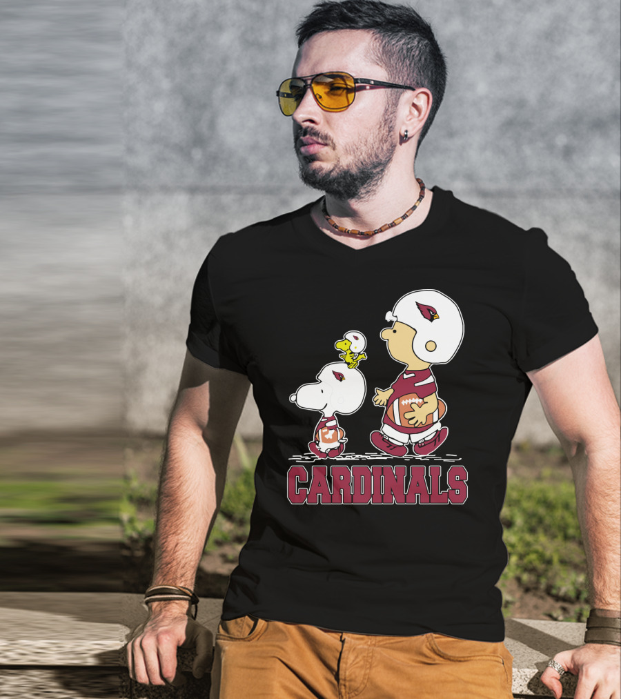 Cardinals Snoopy Fans Arizona Football Team Peanuts Characters T-Shirt