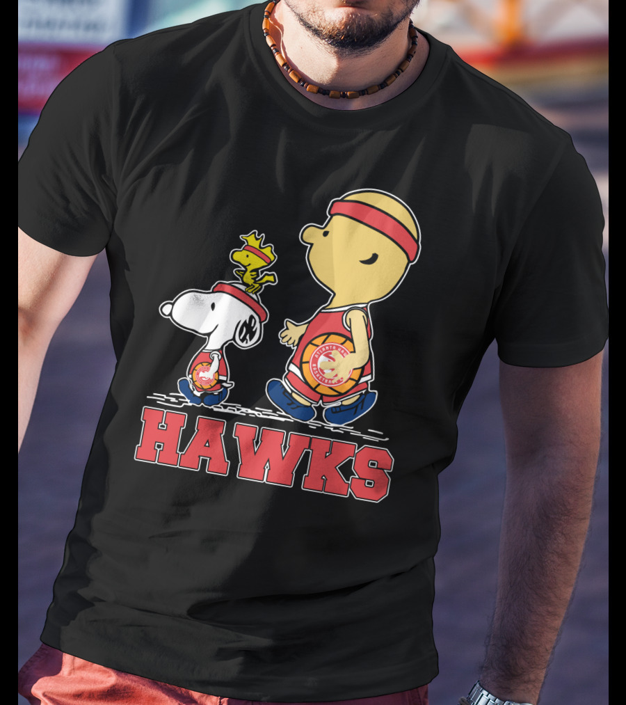 Hawks Fans Snoopy And Woodstock Basketball Team Spirit T-Shirt
