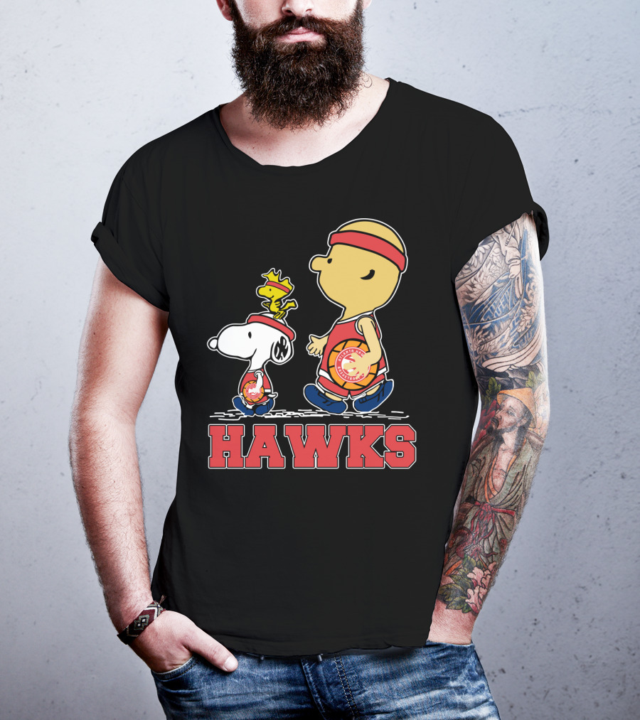 Hawks Fans Snoopy And Woodstock Basketball Team Spirit T-Shirt