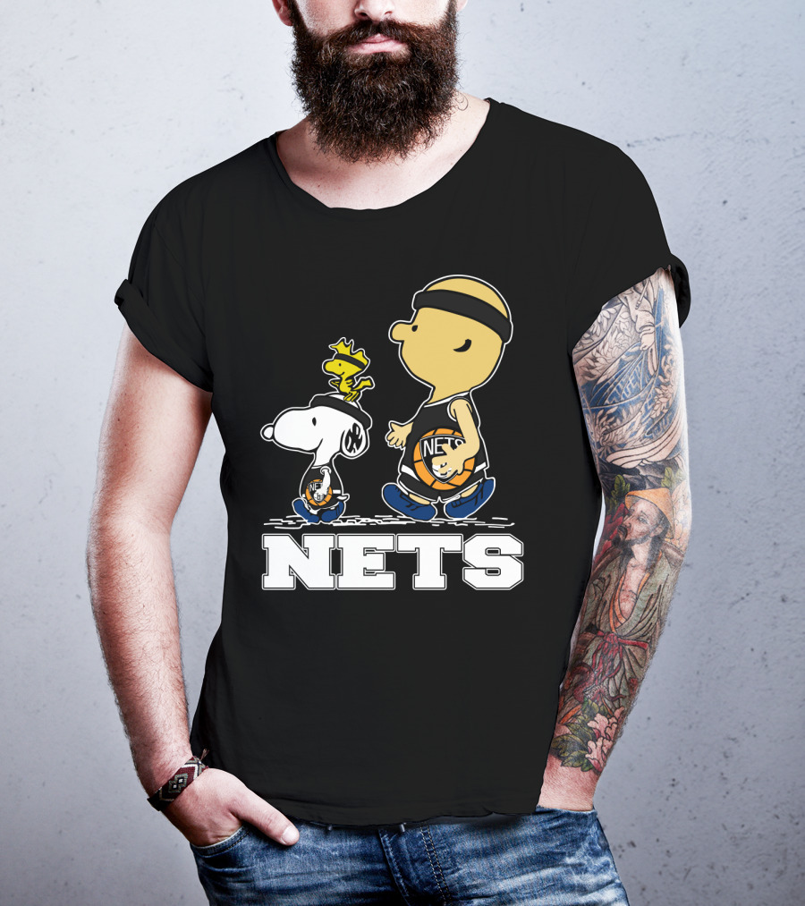 Snoopy And Woodstock Brooklyn Nets Basketball Fans T-Shirt