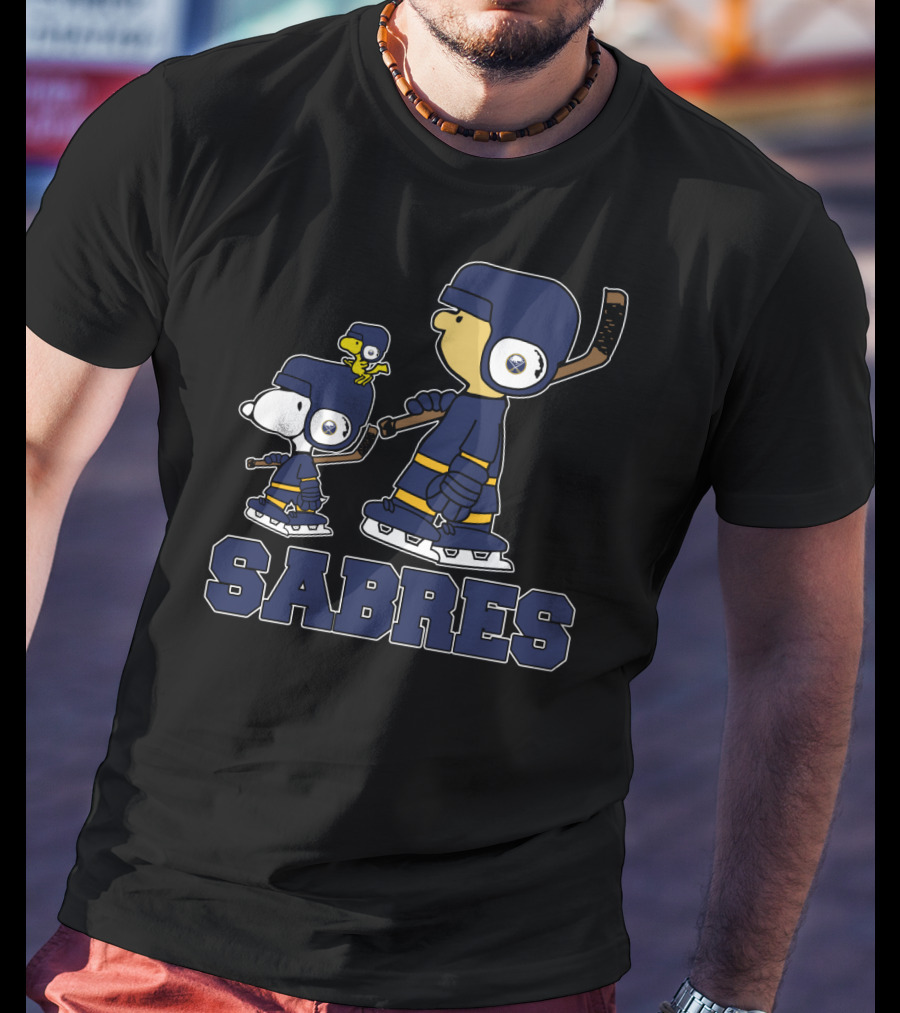 Snoopy Woodstock Buffalo Sabres Hockey Fans T-Shirt