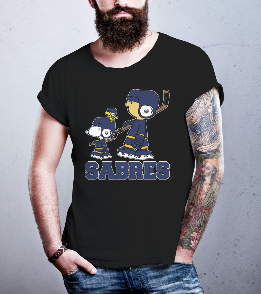 Snoopy Woodstock Buffalo Sabres Hockey Fans T-Shirt