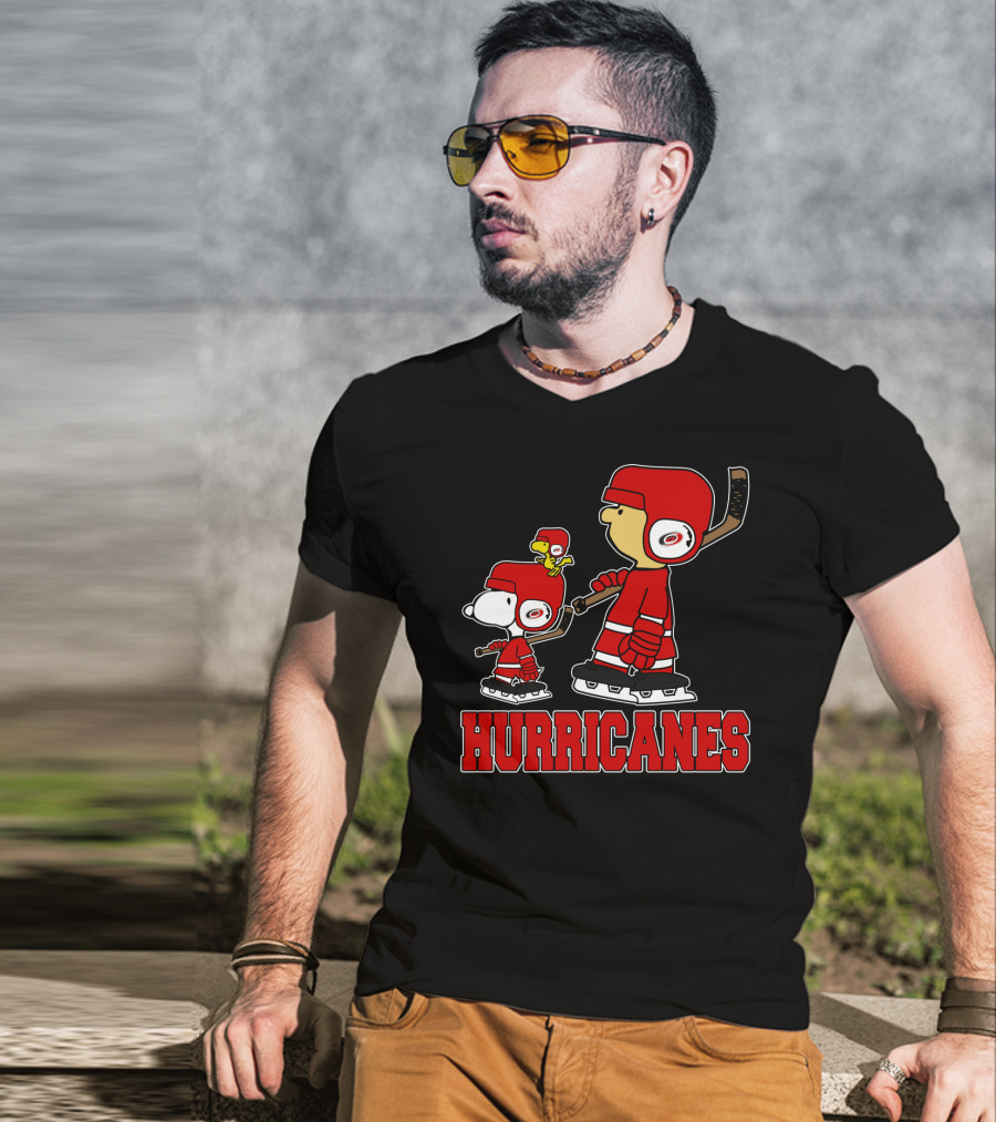 Snoopy Woodstock And Carolina Hurricanes Ice Hockey Fan Hurricanes T-Shirt